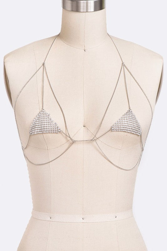 Crystal Mesh Iconic Bra Top Body Chain