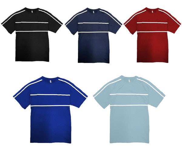 ROUND NECK TAPE STRIPE TSHIRT