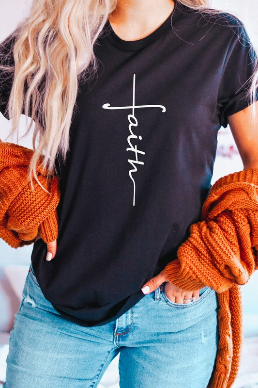 Faith Vertical Text Graphic Tee