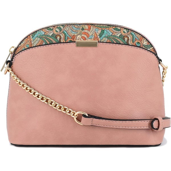 Paisley Accent Small Dome Crossbody Bag