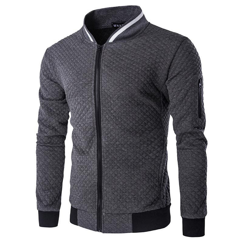 men's simple style solid color zipper fleece jacket