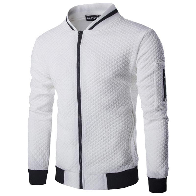 men's simple style solid color zipper fleece jacket