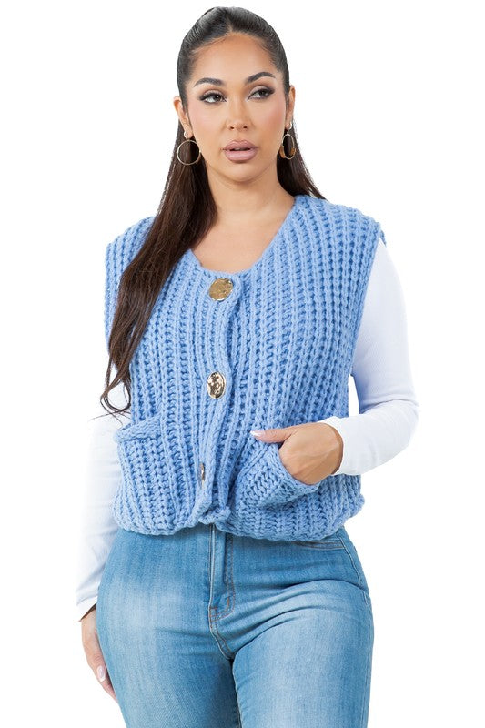 WOMEN FASHION KNITWEAR VEST