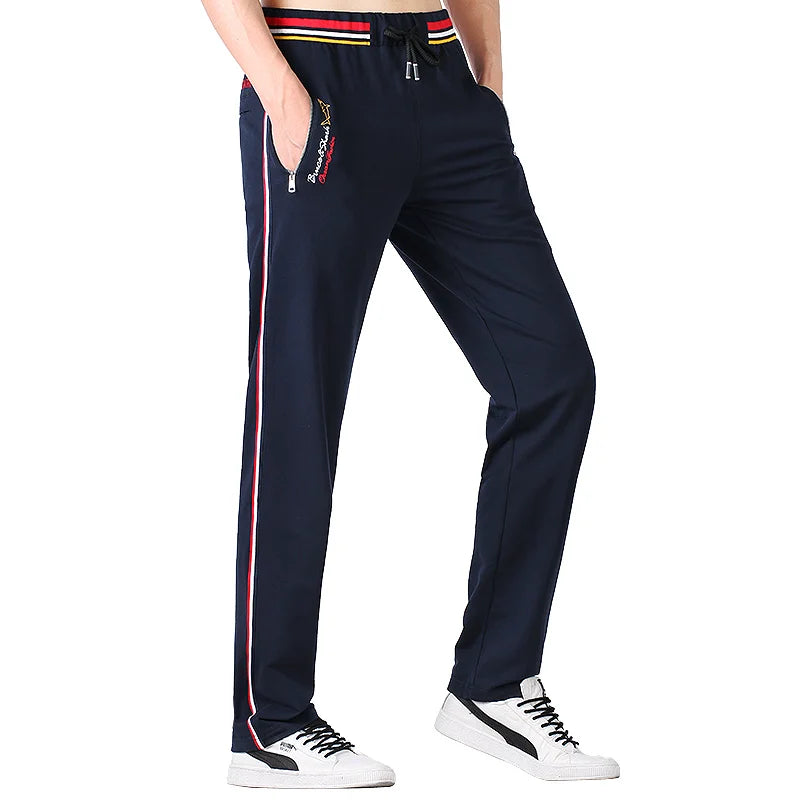 Shark New Casual Straight Sport Pants Men All Year Wear Fashion Embroidery Stretch Cotton Slim Men's Training Trousers M-3XL