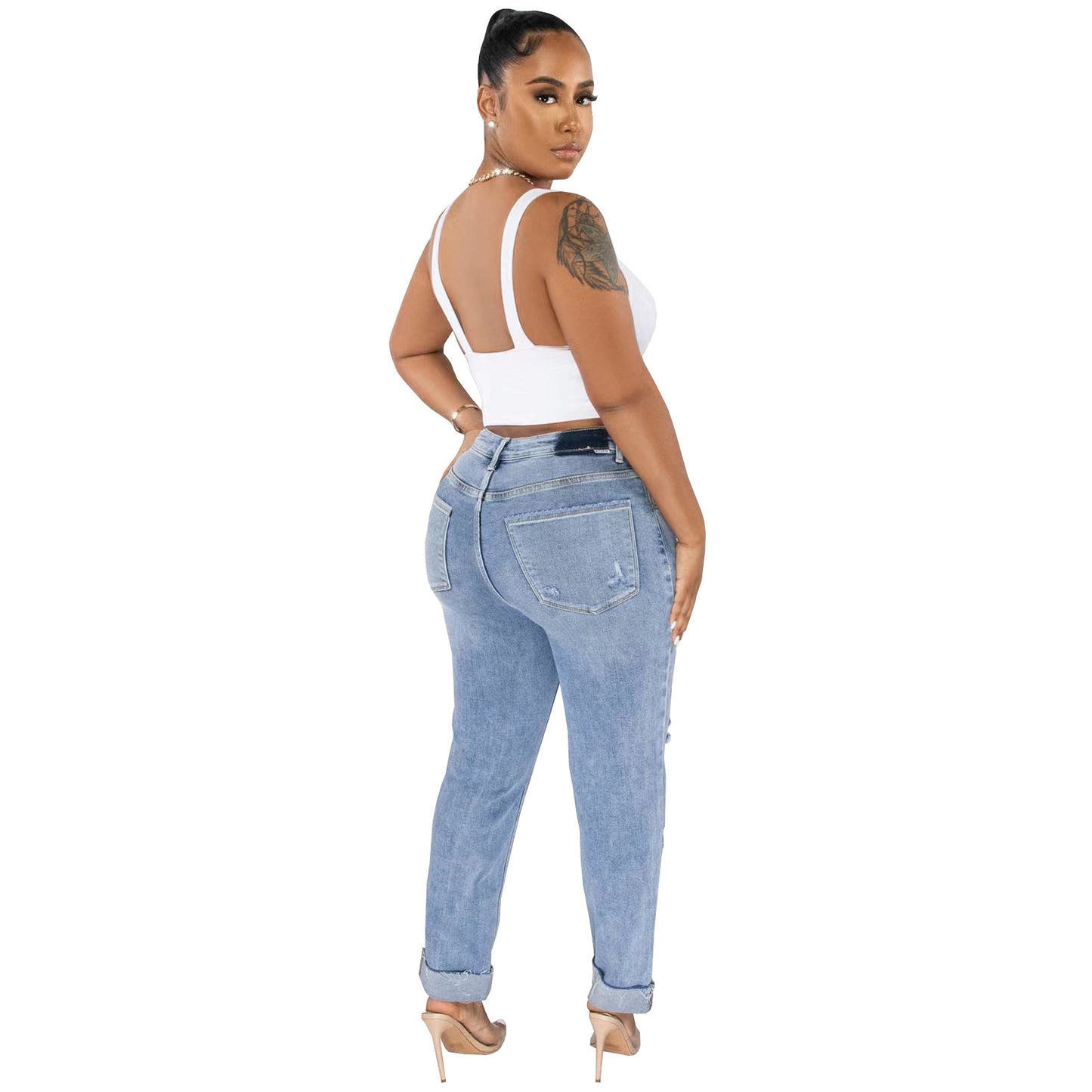 Women's Daily Streetwear Solid Color Full Length Jeans