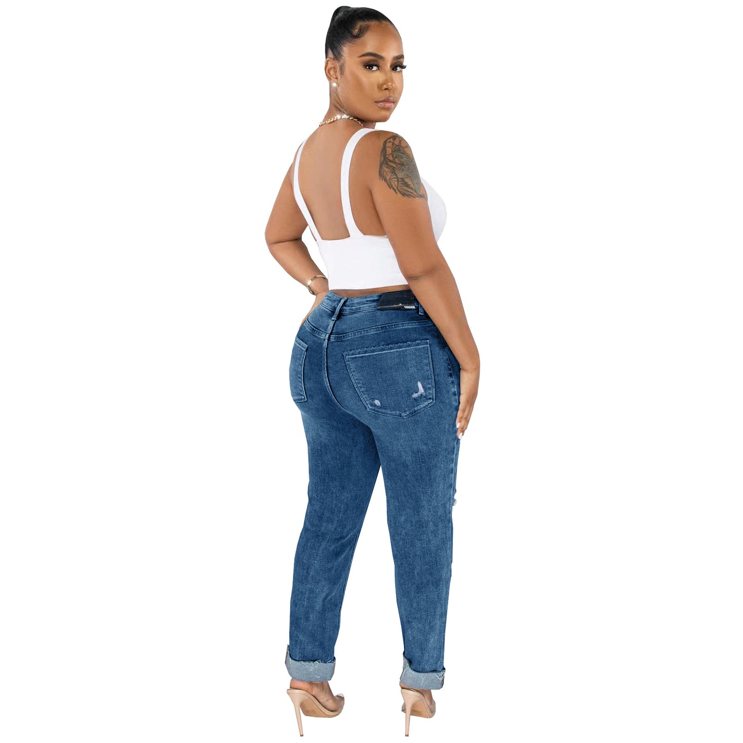 Women's Daily Streetwear Solid Color Full Length Jeans