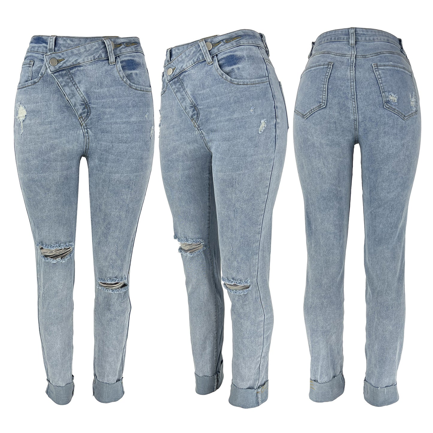 Women's Daily Streetwear Solid Color Full Length Jeans