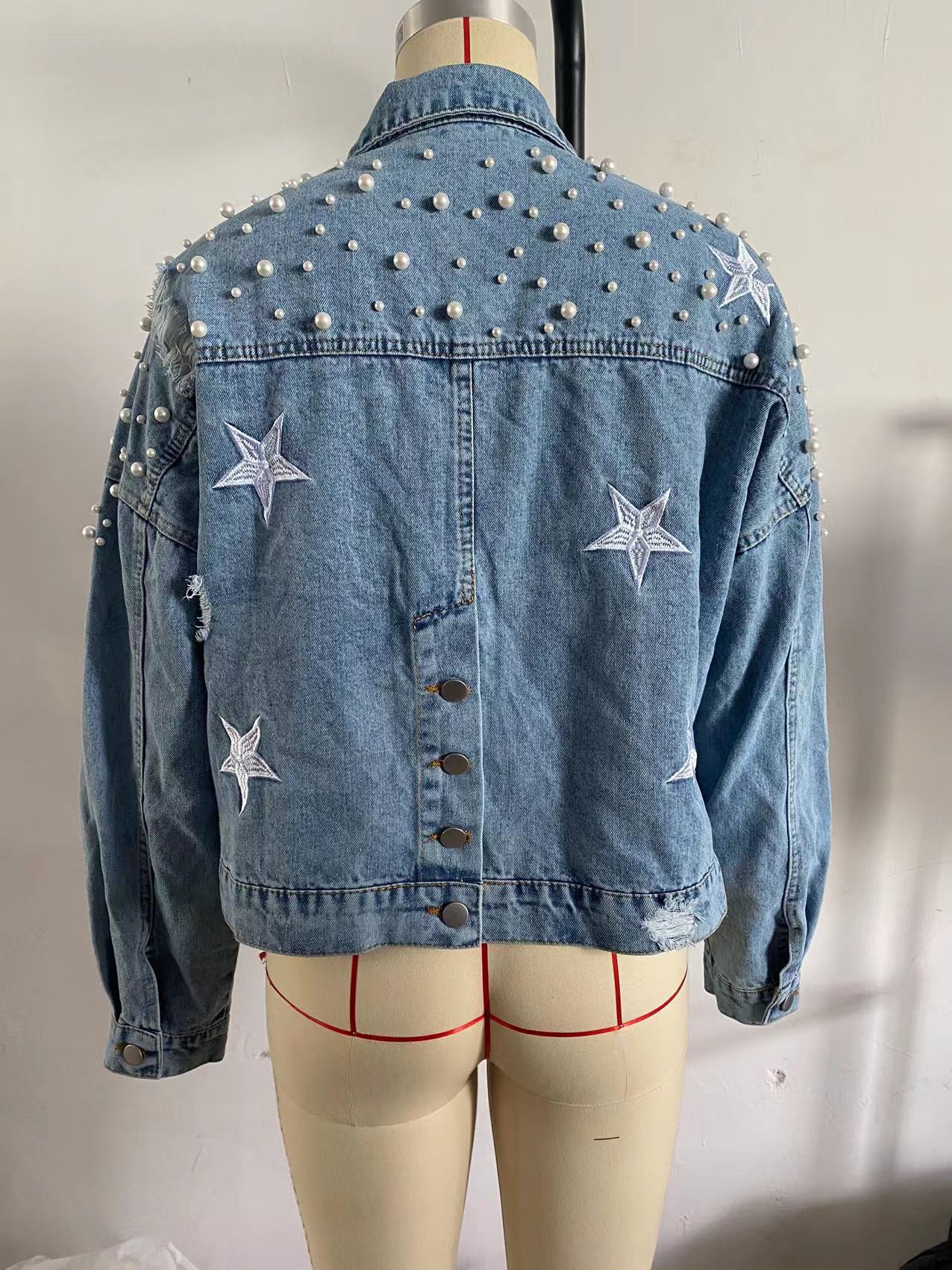 women's casual solid color single breasted coat denim jacket