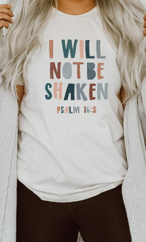 I Will Not Be Shaken Easter PLUS SIZE Graphic Tee