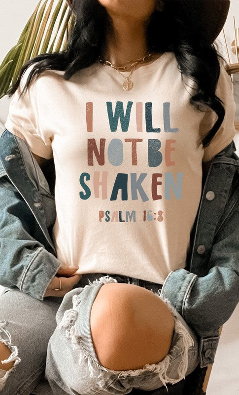 I Will Not Be Shaken Easter PLUS SIZE Graphic Tee