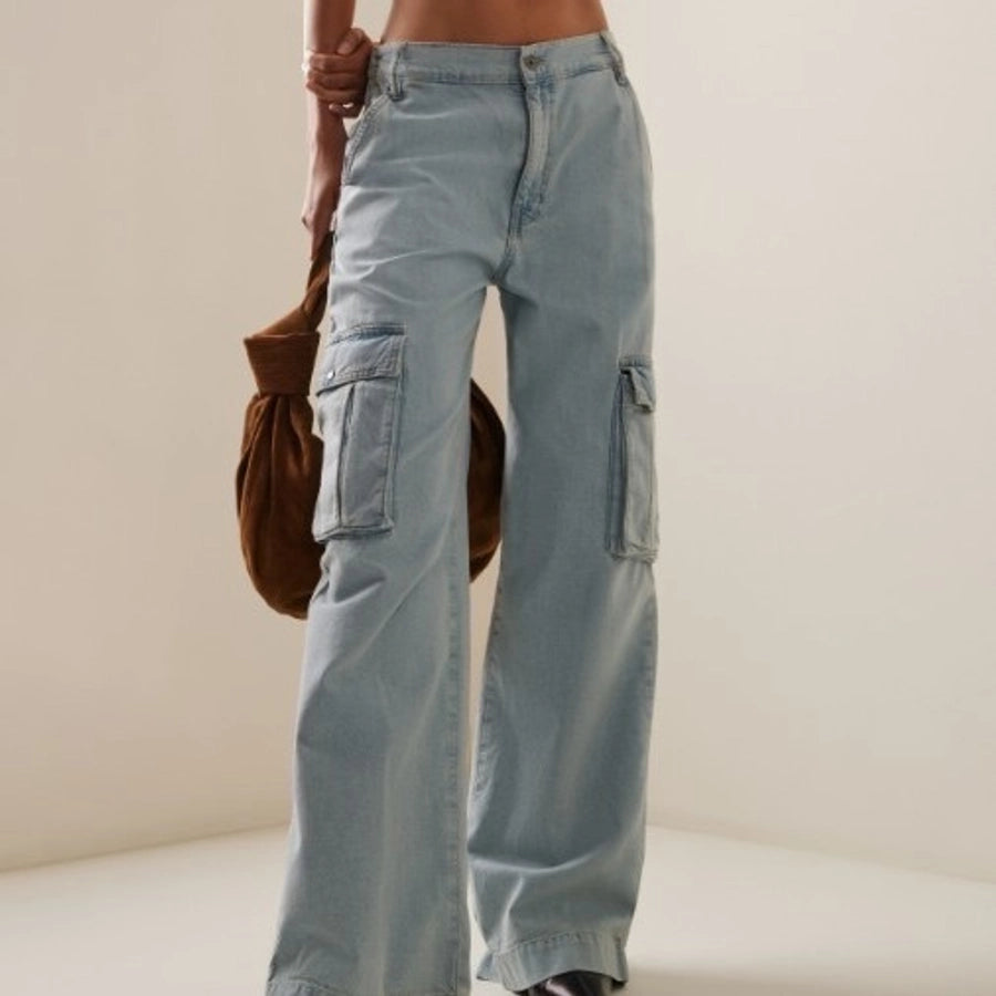 women's daily casual streetwear solid color full length jeans straight pants