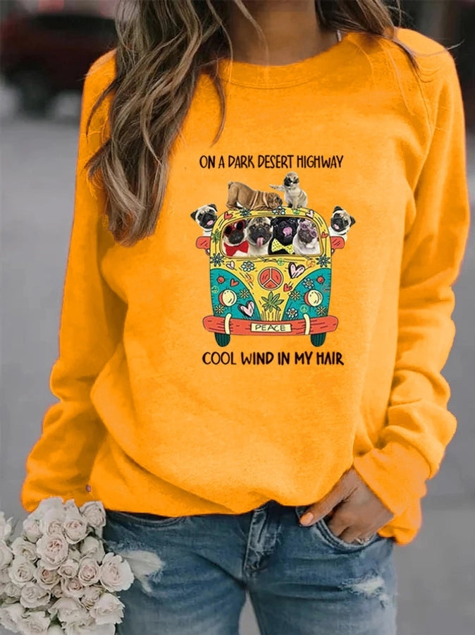 women's hoodie long sleeve hoodies & sweatshirts printing casual cartoon letter dog