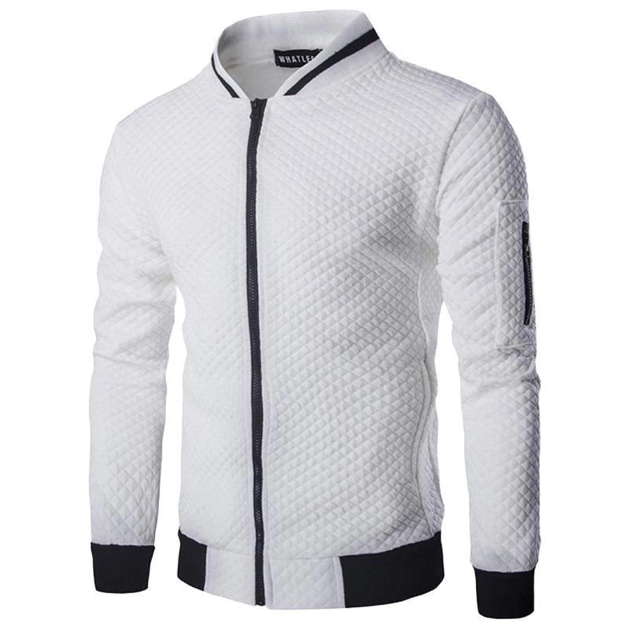 men's simple style solid color zipper fleece jacket