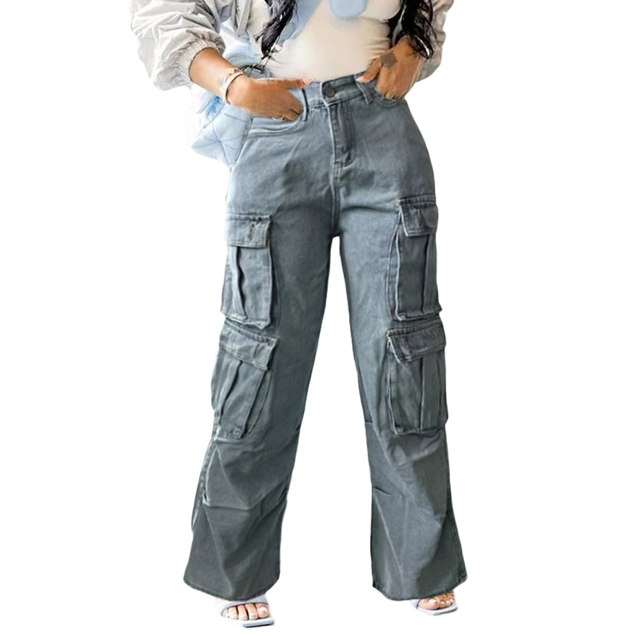 Women's Holiday Daily Party Streetwear Solid Color Full Length Pocket Jeans