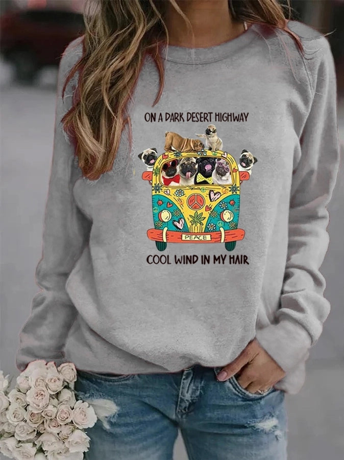 women's hoodie long sleeve hoodies & sweatshirts printing casual cartoon letter dog