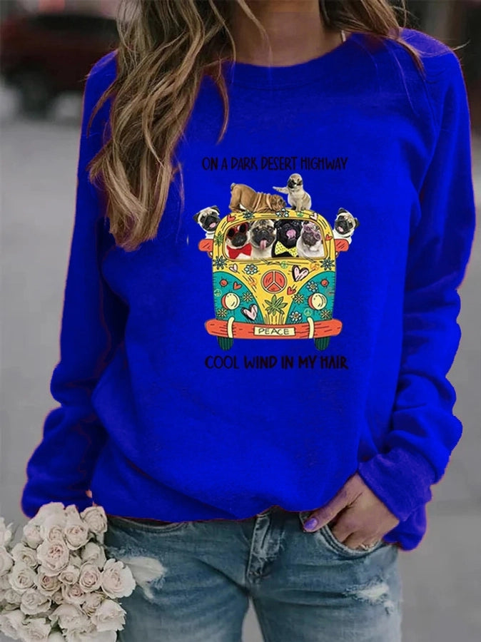 women's hoodie long sleeve hoodies & sweatshirts printing casual cartoon letter dog