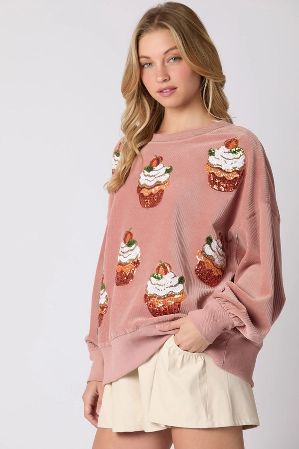 Hoodies & Sweatshirts Long Sleeve Sequins Streetwear Cake