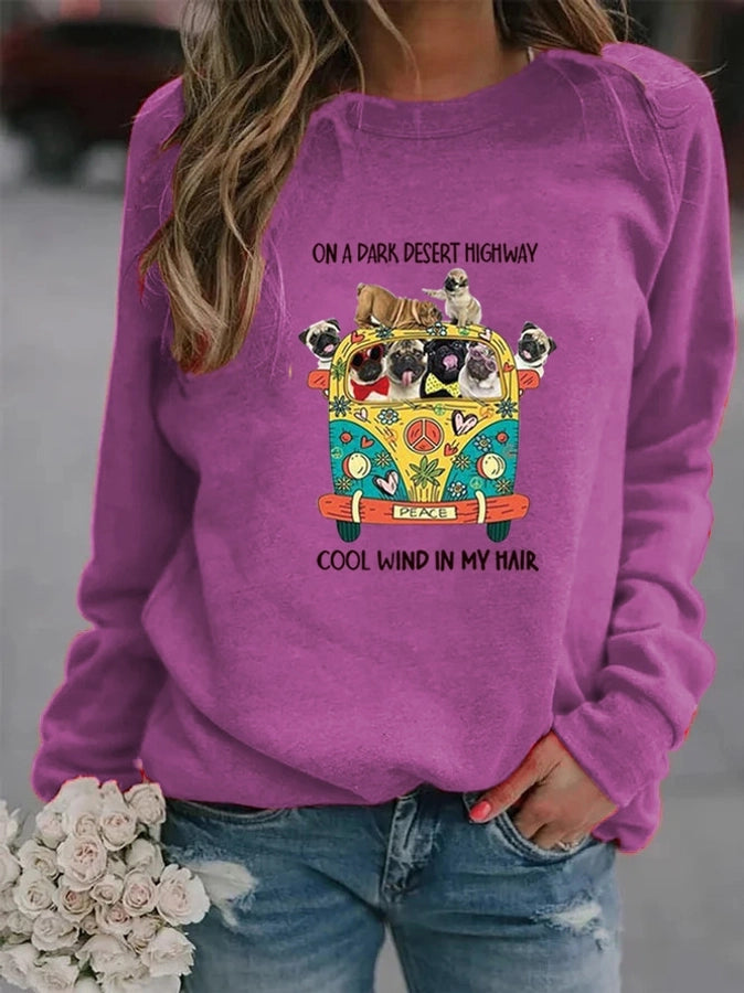 women's hoodie long sleeve hoodies & sweatshirts printing casual cartoon letter dog