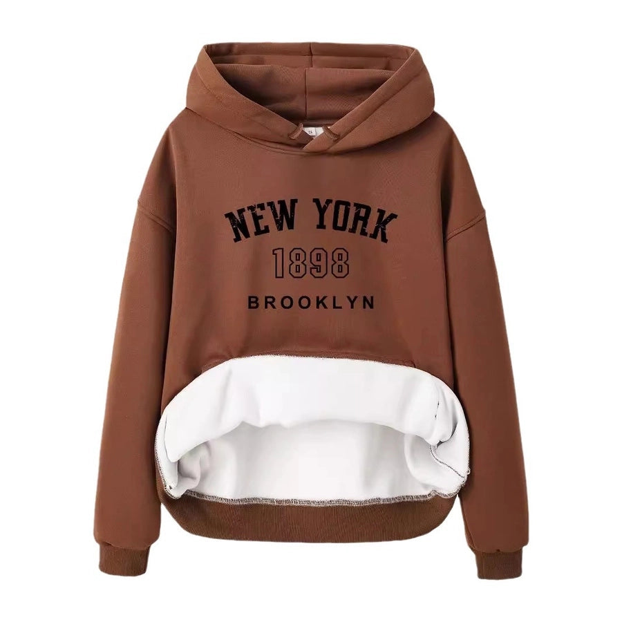 Hoodies & Sweatshirts Long Sleeve Printing Pocket Streetwear Letter