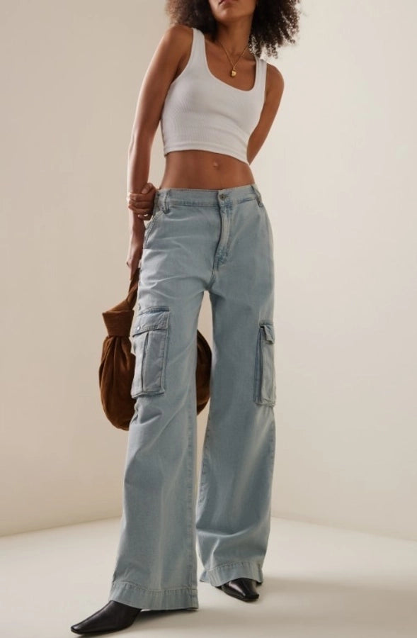 women's daily casual streetwear solid color full length jeans straight pants