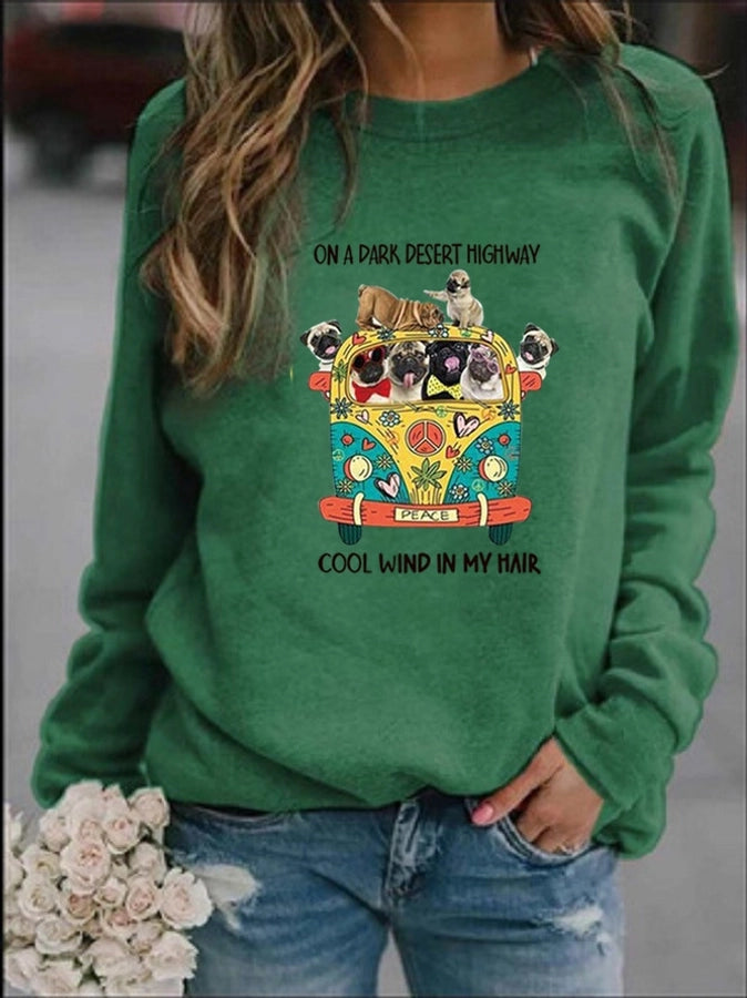 women's hoodie long sleeve hoodies & sweatshirts printing casual cartoon letter dog