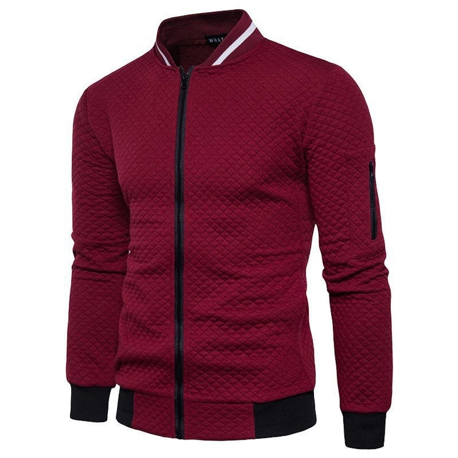 men's simple style solid color zipper fleece jacket