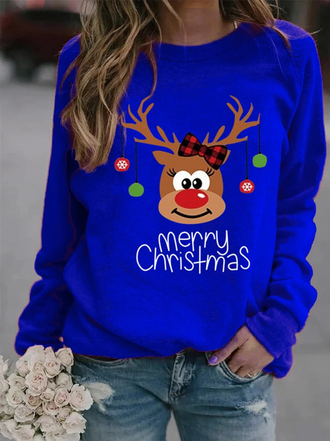 Hoodies & Sweatshirts Long Sleeve Printing Casual Letter Deer