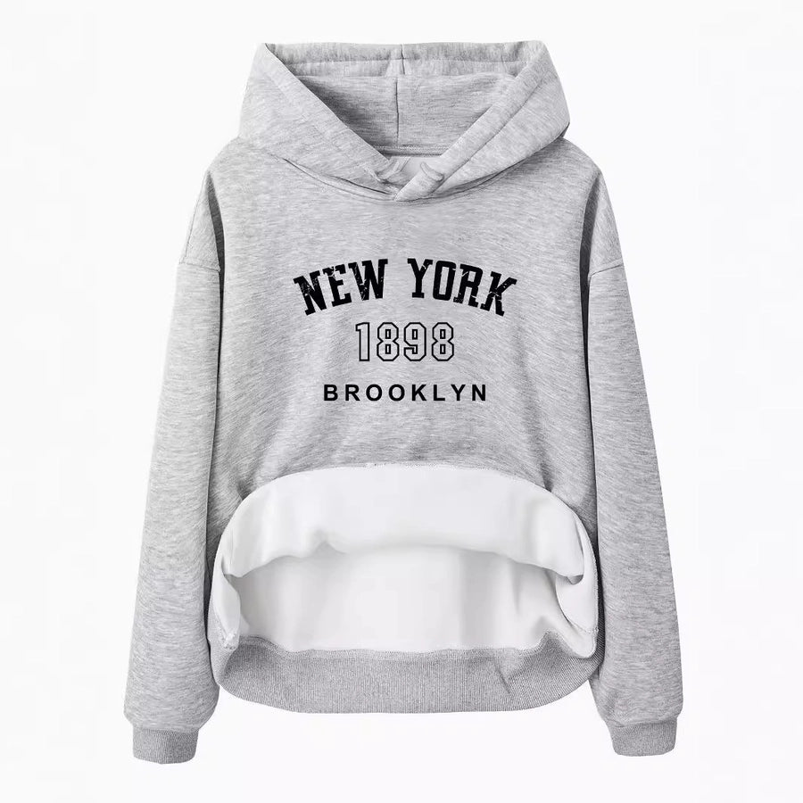 Hoodies & Sweatshirts Long Sleeve Printing Pocket Streetwear Letter